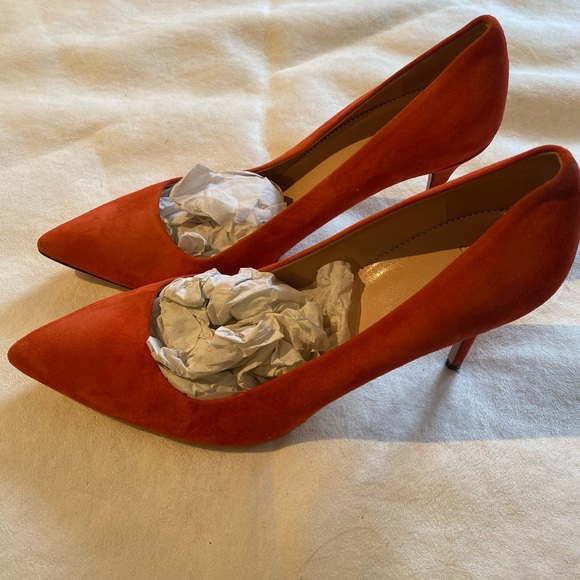 J. Crew Suede Orange Size 12 Elsie Pump - Picture 1 of 8